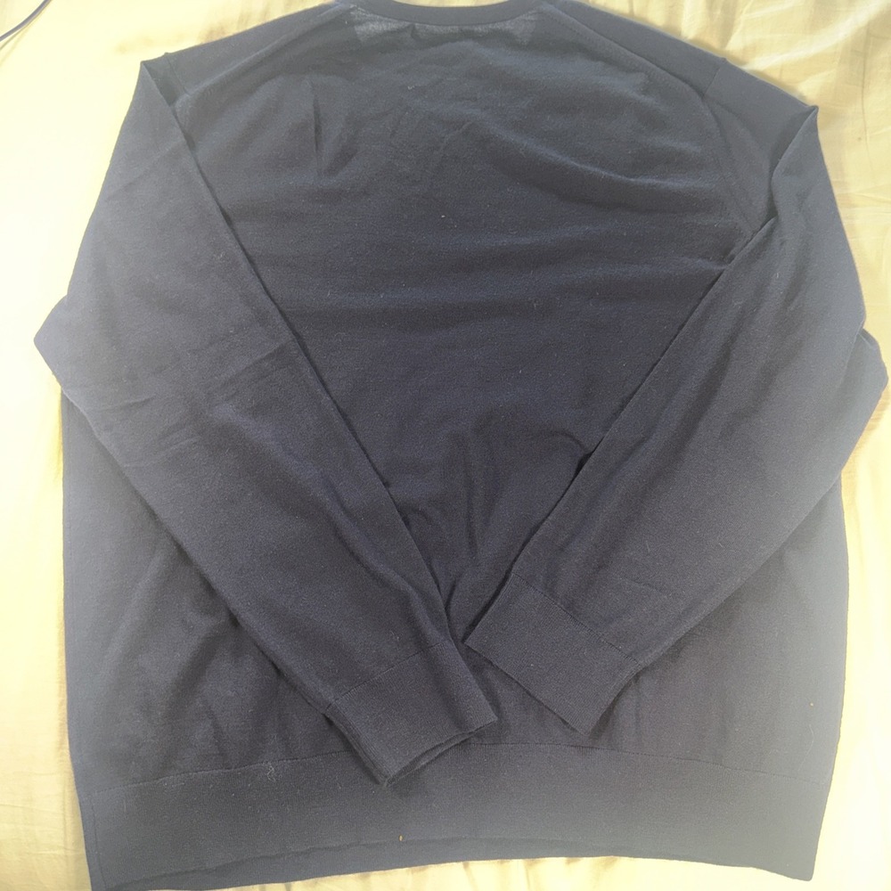 Banana Republic Men's Extra Fine Italian Merino Wool XXL‎ Royal Blue V-Neck - Picture 8 of 10